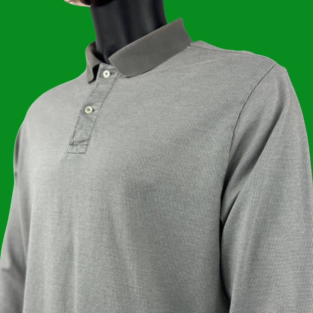 VTG Daniel Cremieux Textured Knit Long Sleeve Polo – Dove Grey